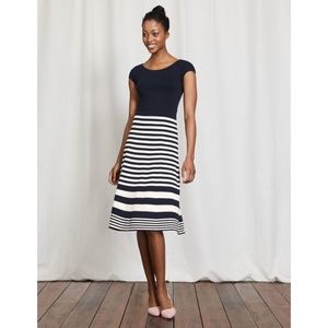 Boden - Harriet Knitted Dress – Navy/Ivory Stripe